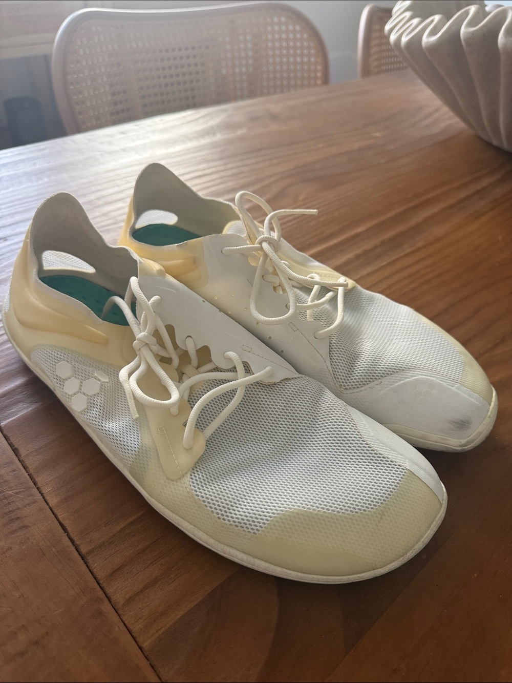 Vivo Barefoot White and Cream Athletic Shoes